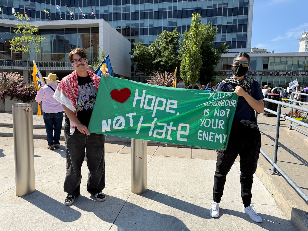 Elliott Cooper traveled from London to participate in the Hope Not Hate rally.