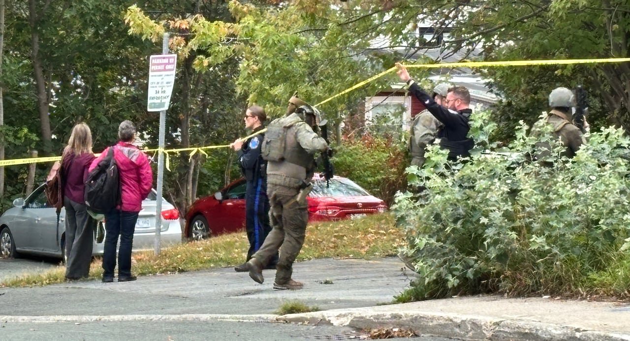Police responding to a potential weapons incident.